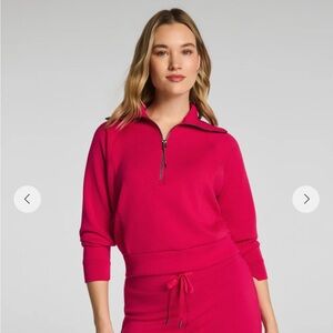 SPANX Air Essentials Women's Fuchsia Zip-Up Sweatshirt
